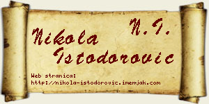 Nikola Istodorović vizit kartica